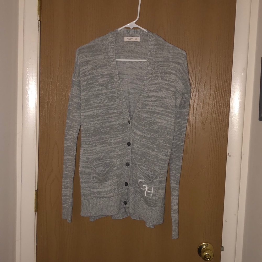 Grey cardigan sweater